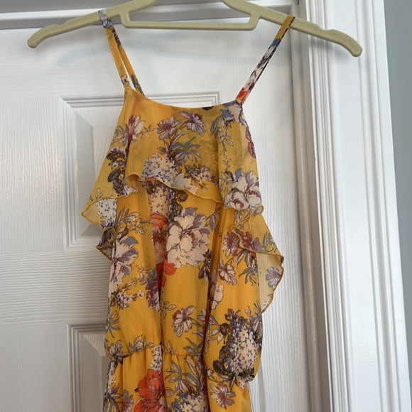 Prom Girl yellow maxi dress .. slight high low hem - Picture 3 of 6
